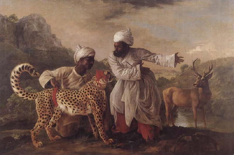 George Stubbs Cheetah and Stag with Two Indians